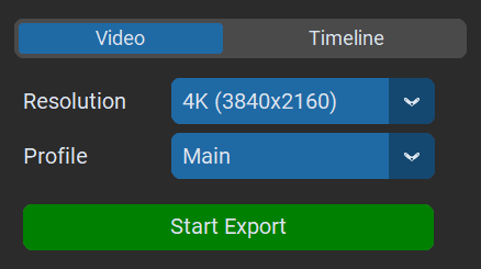 Video export options